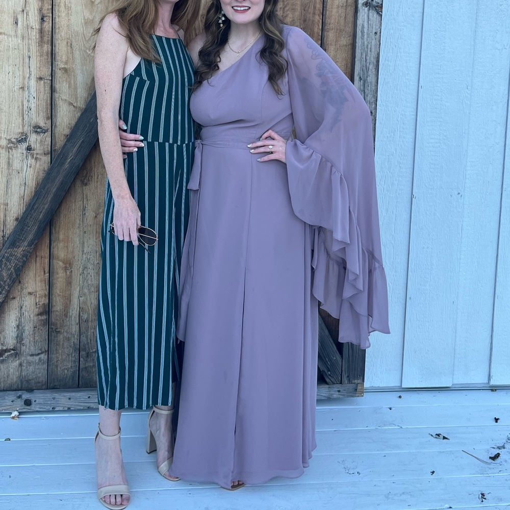 Azazie Barbie One Sleeve Bohemian Dusky Lavender Bridesmaids Dress Custom Size
